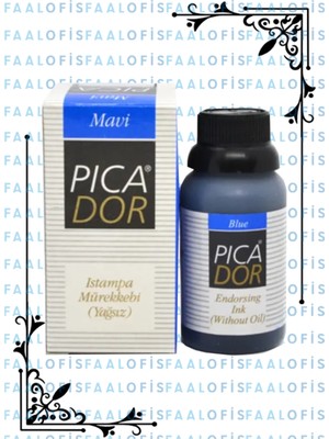 Picador Kaliteli Mavi Renk Istampa Mürekkebi 12 x 30 ml 1 Paket