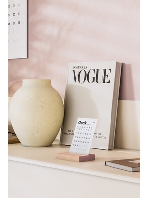 Munu Note Munucal Wood - 2024 Ahşap Masa Takvimi 12 Yaprak 300 Gr  1  Hamur Minimalist Tasarım