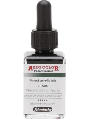 Schmincke Aero Color Airbrush Akrilik Mürekkep 28 ml 504 Chromium O x ide Green Brilliant