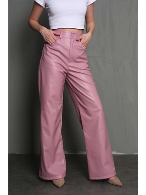 Madmext Gül Kurusu Deri Basic Kadın Pantolon MG1316