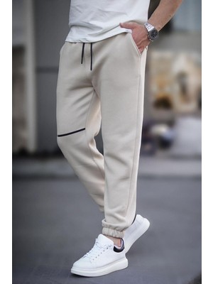 Madmext Bej Cep Detaylı Erkek Basic Eşofman Altı 6523 %65 Pamuk %35 Polyester Sezonsuz Günlük Stil