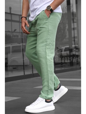 Madmext Yeşil Müslin Kumaş Erkek Basic Pantolon 6507