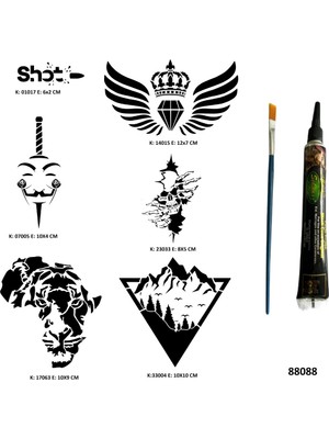 Airbrush Tattoo Kanat ve Vahşi Doğa Hint Kınasıyla Geçici Dövme Yapma Kiti