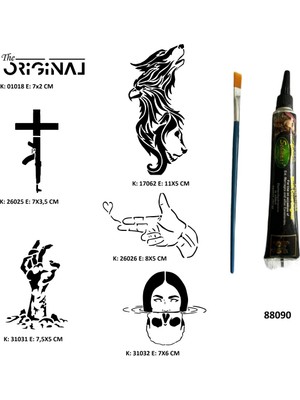 Airbrush Tattoo Savaş ve Zombi Hint Kınasıyla Geçici Dövme Yapma Kiti