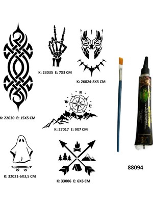 Airbrush Tattoo Fantastik Modeller Hint Kınasıyla Geçici Dövme Yapma Kiti