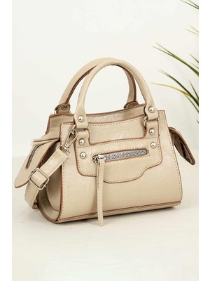 Bipanya Napoli Kırışık Deri Kadın Omuz Çantası BP-4733O