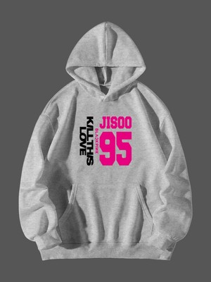 Natch Wear Gri Ön Black Pink Jısoobaskılı Oversize Sweatshirt