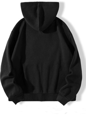 Natch Wear Siyah Ön Wrst Bhvr Baskılı Oversize Sweatshirt