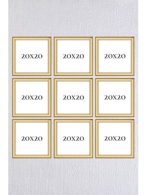 Gold Çerçeve Seti 9 Adet 20 x 20