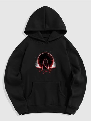 Natch Wear Siyah Ön Dark Side Baskılı Oversize Sweatshirt