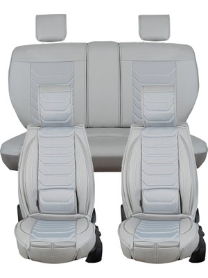 Ack Infiniti Fx-35 Uyumlu Lüks Deri Oto Koltuk Kılıfı Ön/arka 5li Set Anka Seri Gri