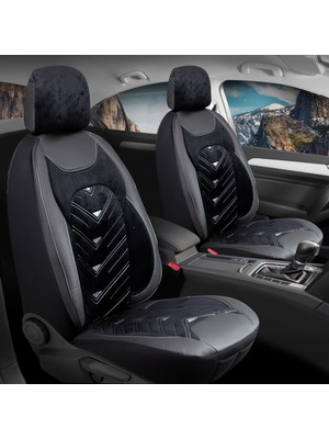 AG Store 
honda Legend Uyumlu Deri Kadife Oto Koltuk Kılıfı Ön/arka Set (Kadife) Siyah