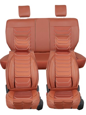 Ack honda Legend Uyumlu Lüks Deri Oto Koltuk Kılıfı Ön/arka 5li Set Anka Seri (Tarçın)
