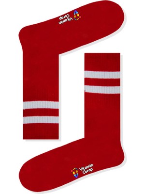 Limmon Store Long Kırmızı Atletik Çorap
