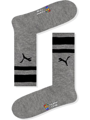 Limmon Store Gri Kedi Atletik Çorap