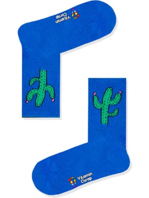 Limmon Store Kaktüs Mavi Atletik Çorap