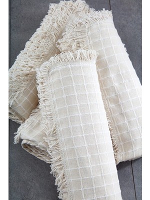 Pamuklu Buldan Işi  Çekyat Örtüsü (180*180  cm )