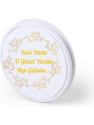 Daphne Dijital 10 Adet Yılbaşı-Yeni Yıl Hediyelik Cep Aynası - Uv Baskılı Özel Gün, Doğum Günü Hediyesi - Ambalajlı