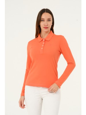Msw Mswkadın Regular Fit Coral Uzun Kollu Polo