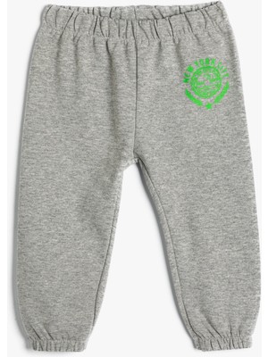 Koton Basic Jogger Eşofman Altı Beli Lastikli Baskı Detaylı