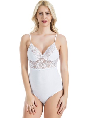 Derya Kurşun Ip Askılı Dantelli Kadın Body 334