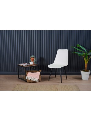 Estelia Salda Siyah Metal Ayaklı Mutfak Yemek Odası Sandalye