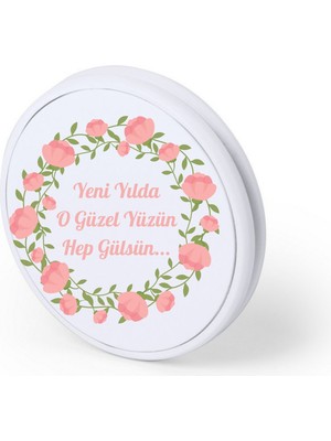 Daphne Dijital 10 Adet Yılbaşı-Yeni Yıl Hediyelik Cep Aynası - Uv Baskılı Özel Gün, Doğum Günü Hediyesi - Ambalajlı