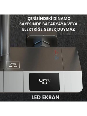 Rena Desıgn Dijital LED Göstergeli Banyo Batarya Tepe Duş Robot Takım Piyano Yağmurlama Çok Fonksiyonlu Antresit