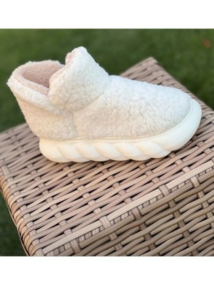 Nişantaşı Shoes Unisex Pamuklu Beyaz Panduf Ev Ayakkabısı