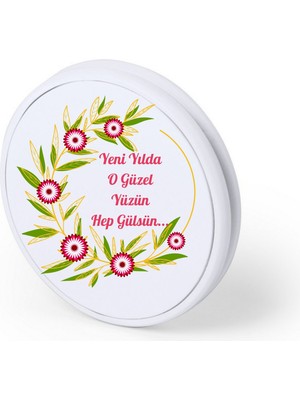 Daphne Dijital 10 Adet Yılbaşı-Yeni Yıl Hediyelik Cep Aynası - Uv Baskılı Özel Gün, Doğum Günü Hediyesi - Ambalajlı