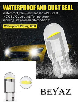 Meyzone Yeni Nesil T10 LED Dipsiz W5W Beyaz Park Tavan Plaka Ampülü