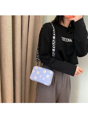 Pandoraplanet Moda Sevimli Papatya Desen Mini Sert Bavul Şekli Crossbody Çanta Kabuk Kozmetik Durumda Omuz Çantası Kadınlar Için Bayan Çanta (Yurt Dışından)