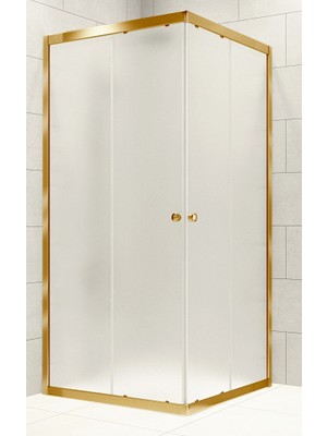 Durul Duşakabin Kare Altın Profil Buzlu Cam