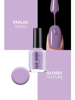 Alix Avien Lila Oje 75 - Yüksek Pigmentli Uzun Süreli Kalıcılık Hızlı Kuruma - Nail Lacquer 75