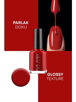 Alix Avien Ateş Kırmızı Oje 56 - Yüksek Pigmentli Uzun Süreli Kalıcılık Hızlı Kuruma - Nail Lacquer 56