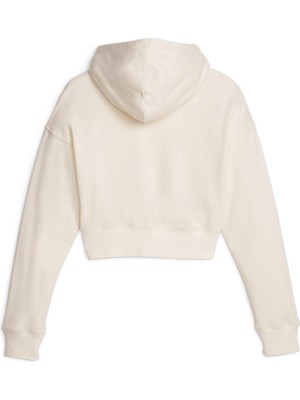 Puma Kadın Beyaz Classıcs Cropped Hoodie Beyaz Kadın Sweatshirt