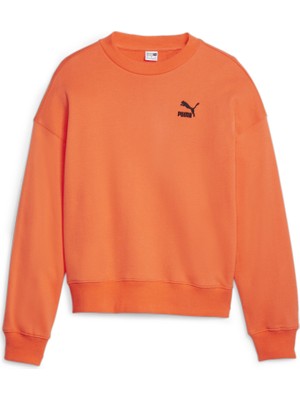 Puma Kadın Hot Heat Puma Classıcs Oversized Crew Turuncu Kadın Sweatshirt