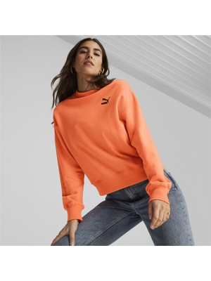 Puma Kadın Hot Heat Puma Classıcs Oversized Crew Turuncu Kadın Sweatshirt