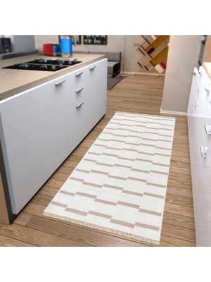 "homesteadart Rugs, Elegantwoven Koleksiyon Bej Pamuk-Polyester Kilim - Çift Taraflı ve Nefes Alabilir Yapıda, 30°c'de Makinede Yıkanabilir, Katlanabilir, Robot Süpürge Uyumlu - Çeşitli Ebatlar"