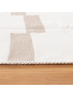 "homesteadart Rugs, Elegantwoven Koleksiyon Bej Pamuk-Polyester Kilim - Çift Taraflı ve Nefes Alabilir Yapıda, 30°c'de Makinede Yıkanabilir, Katlanabilir, Robot Süpürge Uyumlu - Çeşitli Ebatlar"