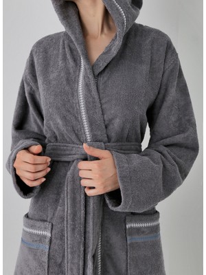 Cotto N Mania Antrasit Unisex Bornoz Profundo Robe Space 3