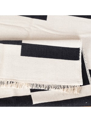 "homesteadart Rugs, Elegantwoven Koleksiyon Siyah Pamuk-Polyester Kilim - Çift Taraflı ve Nefes Alabilir Yapıda, 30°c'de Makinede Yıkanabilir, Katlanabilir, Robot Süpürge Uyumlu - Çeşitli Ebatlar"