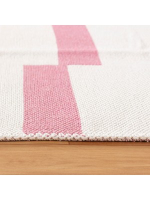 "homesteadart Rugs, Elegantwoven Koleksiyon Pembe Pamuk-Polyester Kilim - Çift Taraflı ve Nefes Alabilir Yapıda, 30°c'de Makinede Yıkanabilir, Katlanabilir, Robot Süpürge Uyumlu - Çeşitli Ebatlar"