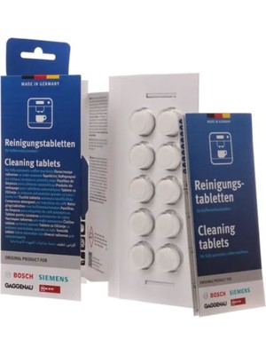 Bosch Kahve ve Espresso Makineleri için Temizleyici Tablet 10'lu Almanya Menşeli Dayanıklı Yapı