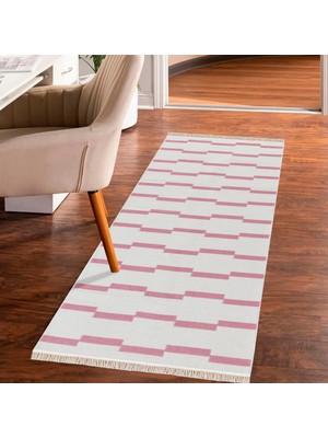 "homesteadart Rugs, Elegantwoven Koleksiyon Pembe Pamuk-Polyester Kilim - Çift Taraflı ve Nefes Alabilir Yapıda, 30°c'de Makinede Yıkanabilir, Katlanabilir, Robot Süpürge Uyumlu - Çeşitli Ebatlar"