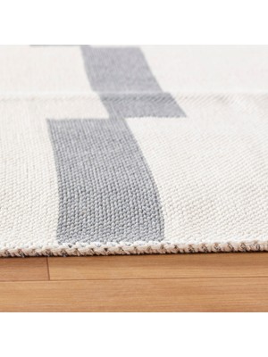 "homesteadart Rugs, Elegantwoven Koleksiyon Açık Gri Pamuk-Polyester Kilim - Çift Taraflı ve Nefes Alabilir Yapıda, 30°c'de Makinede Yıkanabilir, Katlanabilir, Robot Süpürge Uyumlu - Çeşitli Ebatlar"