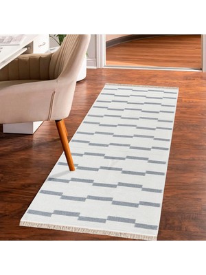 "homesteadart Rugs, Elegantwoven Koleksiyon Açık Gri Pamuk-Polyester Kilim - Çift Taraflı ve Nefes Alabilir Yapıda, 30°c'de Makinede Yıkanabilir, Katlanabilir, Robot Süpürge Uyumlu - Çeşitli Ebatlar"