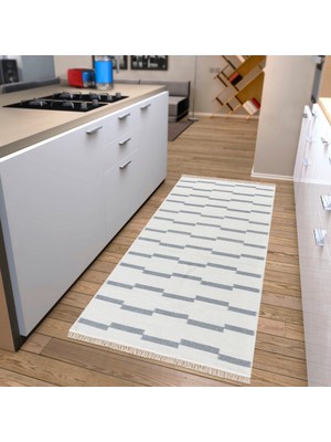 "homesteadart Rugs, Elegantwoven Koleksiyon Açık Gri Pamuk-Polyester Kilim - Çift Taraflı ve Nefes Alabilir Yapıda, 30°c'de Makinede Yıkanabilir, Katlanabilir, Robot Süpürge Uyumlu - Çeşitli Ebatlar"