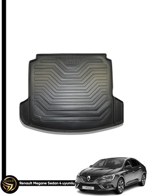 Gold Renault Megane 4 Sedan Çift Kulak Lazer Kesim 3D Flom Bagaj Havuzu
