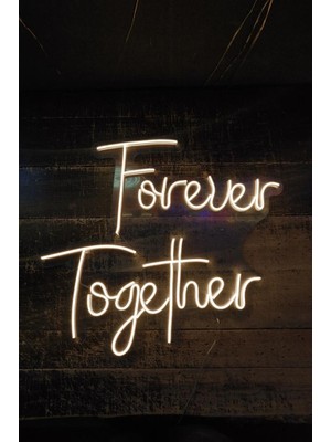 Sanec Forever Together - LED Dekoratif Duvar Aydınlatması Neon Duvar Yazısı Sihirli LED Mesajlar